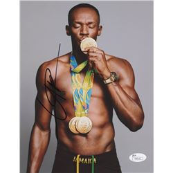 Usain Bolt Signed Team Jamaica 8x10 Photo (JSA COA)