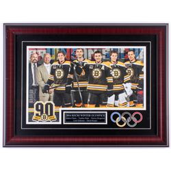 Boston Bruins "2014 Sochi Winter Olympics" 17x23 Custom Framed Photo Display Signed by (5) with Zden