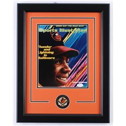 Frank Robinson Signed Baltimore Orioles 14x18 Custom Framed Photo Display with Pin (JSA COA)