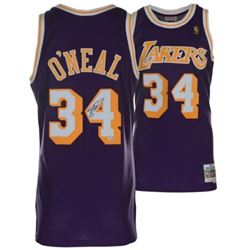 Shaquille O'Neal Signed Mitchell  Ness 1996-97 Purple Los Angeles Lakers Jersey (Fanatics Hologram)