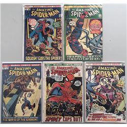 Lot of (5) 1972-73 Marvel "Amazing Spider-Man" Comic Books