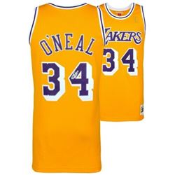 Shaquille O'Neal Signed Mitchell  Ness 1996-97 Los Angeles Lakers Jersey (Fanatics Hologram)