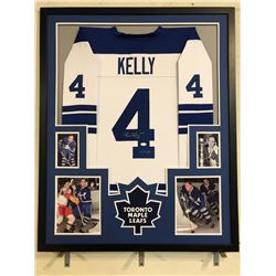 Red Kelly Signed Toronto Maple Leafs 34x42 Custom Framed Jersey Inscribed "HOF 69" (JSA COA)