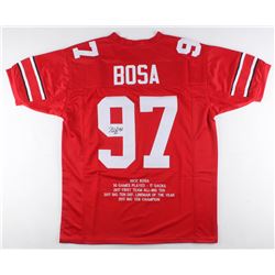 Nick Bosa Signed Ohio State Buckeyes Career Highlight Stat Jersey (JSA COA)