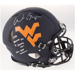 Will Grier Signed West Virginia Mountaineers Full-Size Matte Black Authentic On-Field Speed Helmet w
