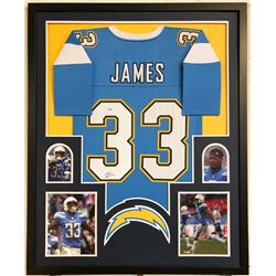 Derwin James Signed Los Angeles Chargers 34x42 Custom Framed Jersey (PSA COA)