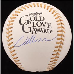 Willie McGee Signed Gold Glove Logo baseball (JSA COA)