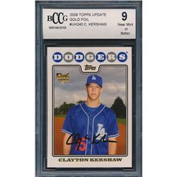 2008 Topps Update Gold Foil #UH240 Clayton Kershaw (BCCG 9)