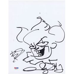 Bill Skarsgard  Andy Muschietti Signed 8.5x11 Cut with Original Sketch (PSA COA)