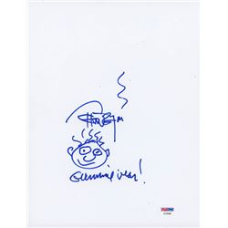 Tommy Chong Signed 8.5x11 Cut with Original Sketch Inscribed "Gummie Bear!" (PSA COA)
