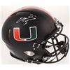 Image 1 : Edgerrin James Signed Miami Hurricanes Matte Black Authentic On-Field Full-Size Speed Helmet (Radtke