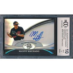 2011 Bowman Platinum Prospect Autograph Refractors #MM Manny Machado (BCCG 10)