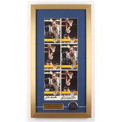John Wooden  Bill Walton Signed UCLA Bruins 14x26 Custom Framed Postcard Display with Pin (PSA COA)