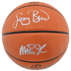Larry Bird  Magic Johnson Signed NBA Game Ball Series Basketball (Beckett COA)