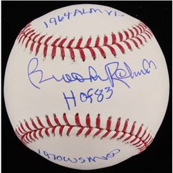 Brooks Robinson Signed OML Baseball Inscribed "1964 AL MVP" "HOF 83"  "1970 WS MVP" (JSA COA)