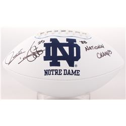 Raghib "Rocket" Ismail Signed Notre Dame Fighting Irish Logo Football Inscribed "88 National Champs"
