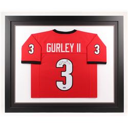 Todd Gurley Signed Georgia Bulldogs 35x43 Custom Framed Jersey (Radtke COA)