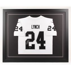 Marshawn Lynch Signed Oakland Raiders 35x43 Custom Framed Jersey (Radtke COA)