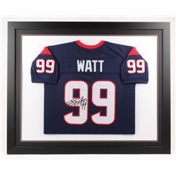 J. J. Watt Signed Houston Texans 35x43 Custom Framed Jersey (JSA COA)