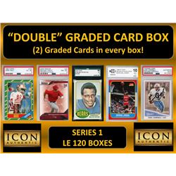 ICON AUTHENTIC  â€œDOUBLEâ€ GRADED CARD BOX (2) CARDS PER BOX! SERIES 1 (Guaranteed 2 Cards per Box