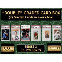 Icon Authentic "Double" Graded Card Box (2) Cards per Box! Series 3 (Guaranteed 2 Cards per Box)