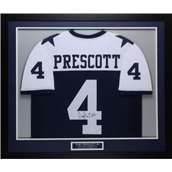 Dak Prescott Signed Cowboys 35x43 Custom Framed Jersey (JSA COA)