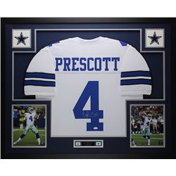 Dak Prescott Signed Cowboys 35x43 Custom Framed Jersey (JSA COA)