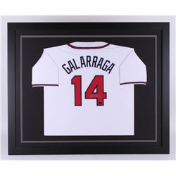 Andres Galarraga Signed Atlanta Braves 35.5x43.5 Custom Framed Jersey (Radtke COA)