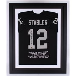 Ken Stabler Signed Oakland Raiders 35.5x43.5 Custom Framed Career Highlight Stat Jersey (Radtke COA)
