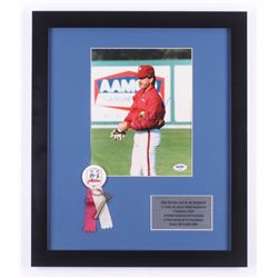 Mike Schmidt Signed Philadelphia Phillies 16x19 Custom Framed Photo DIsplay with Vintage Pin (PSA CO