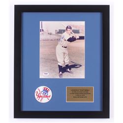 Yogi Berra Signed New York Yankees 16x19 Custom Framed Photo Display with Vintage Patch (PSA COA)