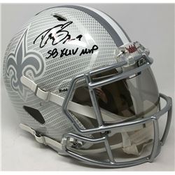 Drew Brees Signed New Orleans Saints Full-Size Authentic On-Field Hydro Dipped Speed Helmet with Vis