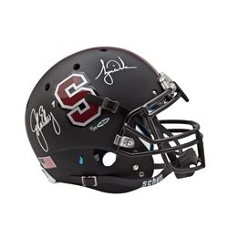 Tiger Woods  John Elway Signed Limited Edition Stanford Cardinal Matte Black Full-Size Helmet (UDA C