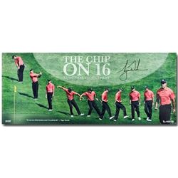 Tiger Woods Signed "The Chip on 16" 15x36 Limited Edition Photo (UDA COA)