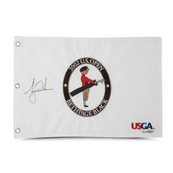 Tiger Woods Signed Limited Edition 2002 U.S. Open Pin Flag (UDA COA)