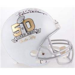 Jerry Rice Signed Super Bowl 50 Full-Size Helmet Inscribed " 3x SB Champs" (PSA COA)