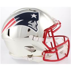 Sony Michel Signed New England Patriots Full-Size Chrome Speed Helmet (Beckett COA)