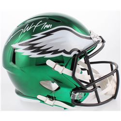 Carson Wentz Signed Philadelphia Eagles Full-Size Chrome Speed Helmet Inscribed "AO1" (Fanatics Holo