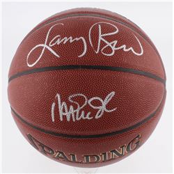 Larry Bird  Magic Johnson Signed NBA Basketball (Schwartz COA  Bird Hologram)
