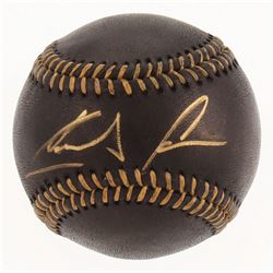 Ronald Acuna Jr. Signed OML Black Leather Baseball (JSA COA)