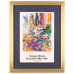 LeRoy Neiman "Boul-Mich Bike Rally" 17x22Custom Framed Print Display