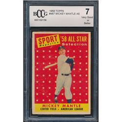 1958 Topps #487 Mickey Mantle All-Star (BCCG 7)