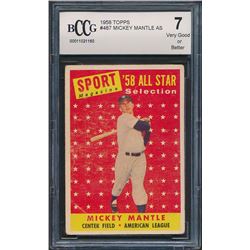 1958 Topps #487 Mickey Mantle All-Star (BCCG 7)
