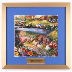 Thomas Kinkade Walt Disney's "Alice in Wonderland" 17.5x18 Custom Framed Print