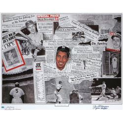 Joe DiMaggio Signed AP New York Yankees 26.5x32 Lithograph Inscribed "The Clipper" (JSA LOA)