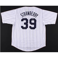 Darryl Strawberry Signed New York Yankees Jersey Inscribed "3x WS Champs" (Radtke COA)