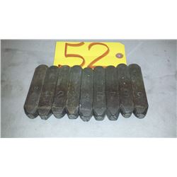 Set of Number Punches 1/2"