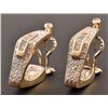Image 1 : Pair 14kt Gold Two Tone Diamond Hoop Earrings