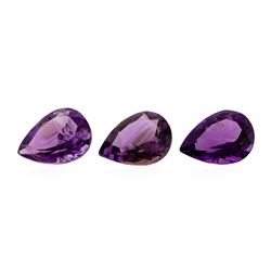 21.89 ctw.Natural Pear Cut Amethyst Parcel of Three