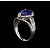 Image 4 : 18KT White Gold 4.42 ctw Tanzanite and Diamond Ring